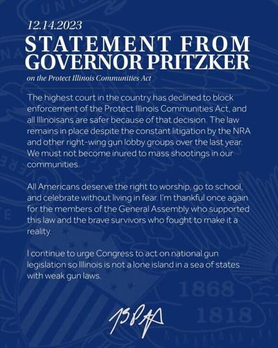 Gov. Pritzker statement on  Supreme Court assault weapons ruling