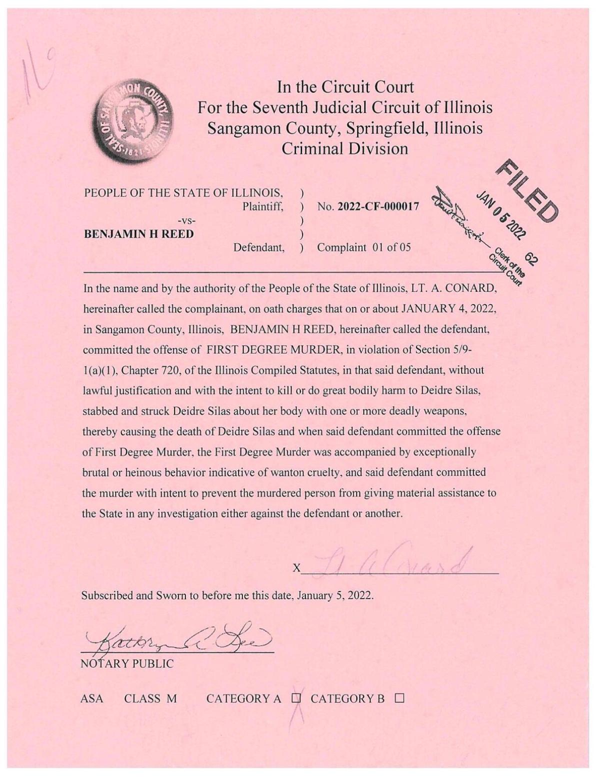 Benjamin Reed court document