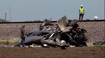 Train versus RV crash kills 2 in Christian County near Blue Mound