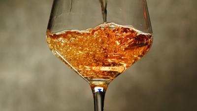 White or orange wine, liquor, drinking