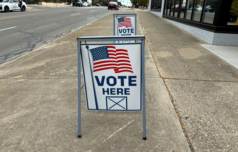 Vote here, election sign, polling place,