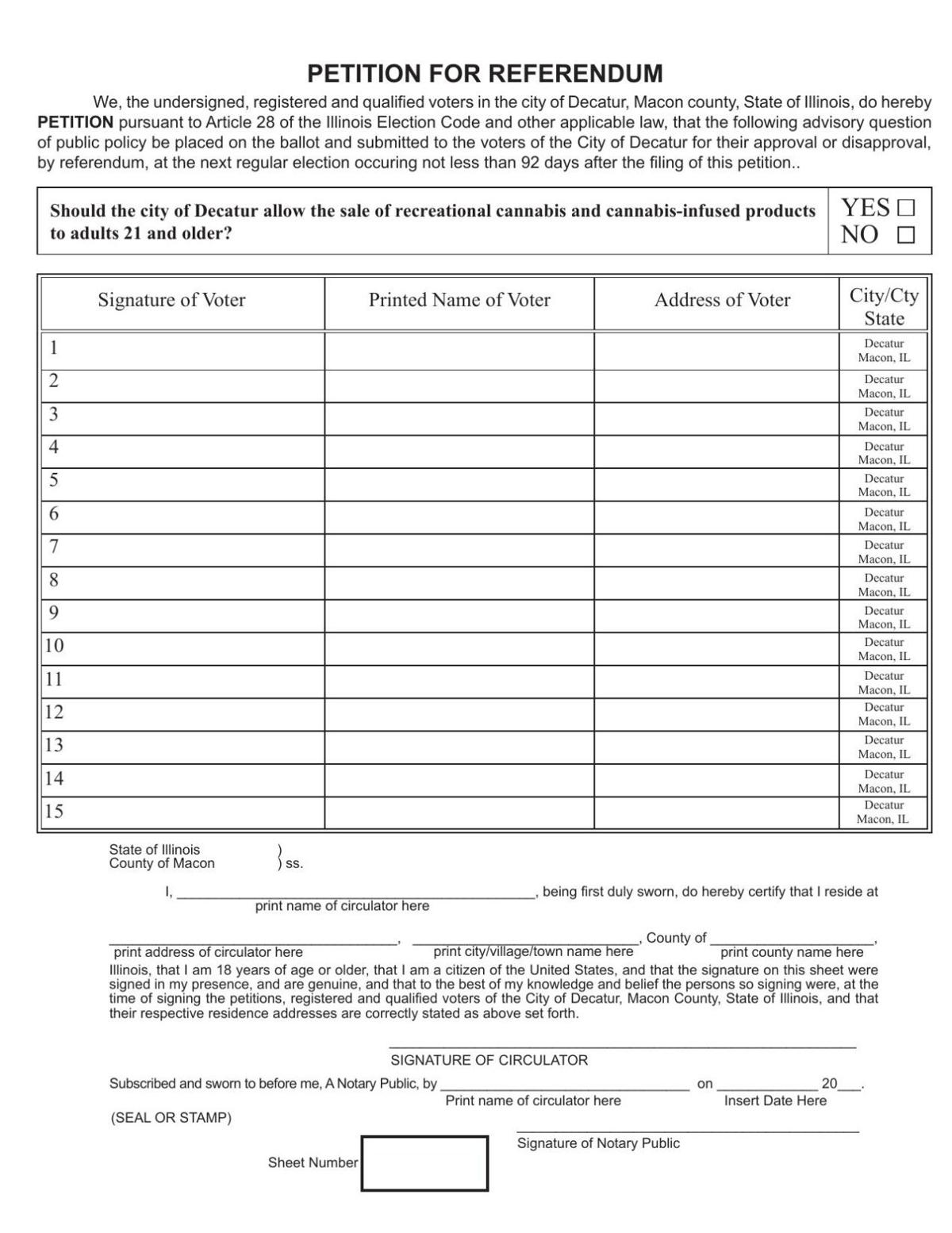 Petition for pot referendum