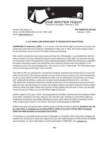 One Winter Night adaptations press release