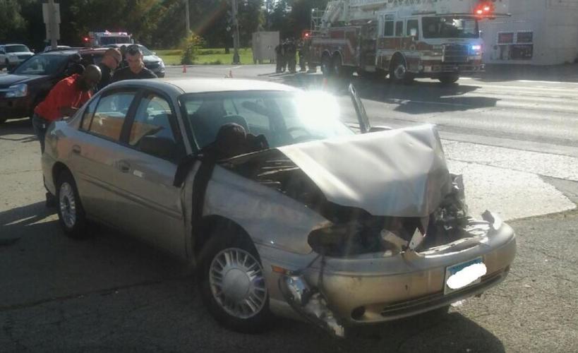 Car hits fire truck Decatur
