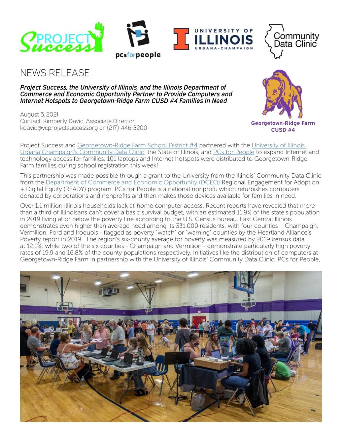 Georgetown-Ridge Farm press release