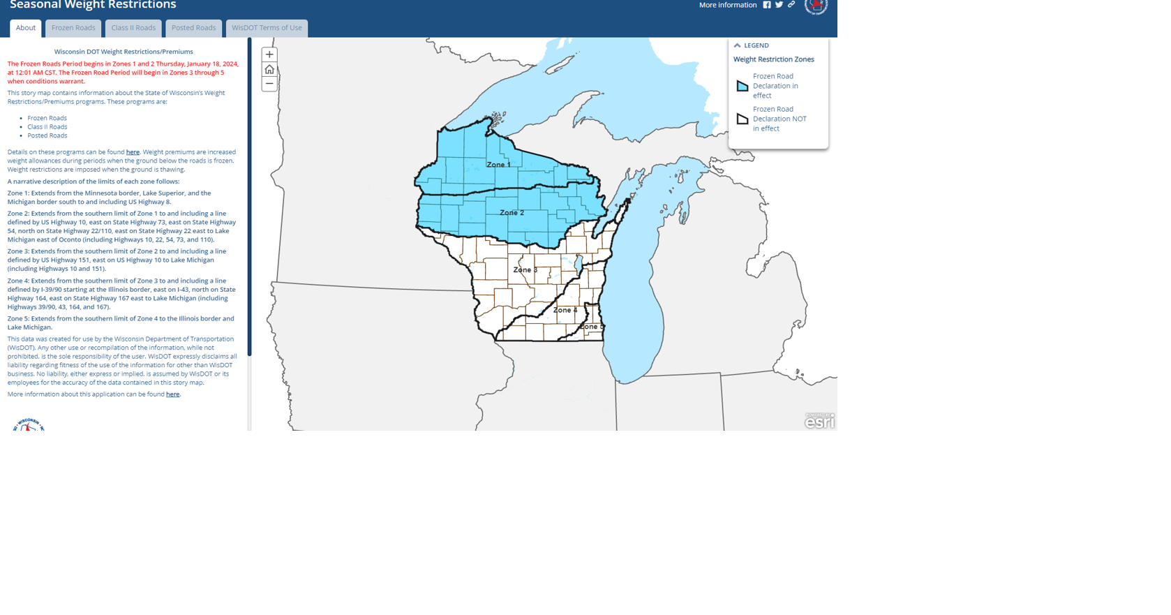 Frozen road law in effect for Northern Wisconsin Top Stories