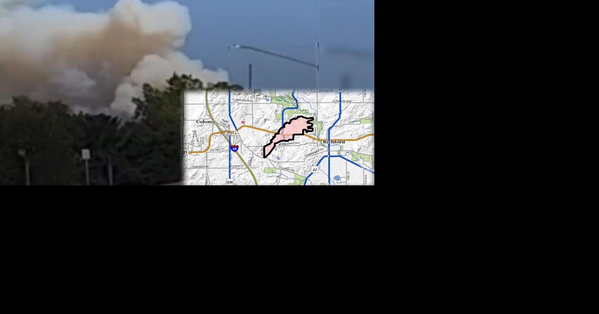 Coloma forest fire grows to 830 acres, 99 contained News