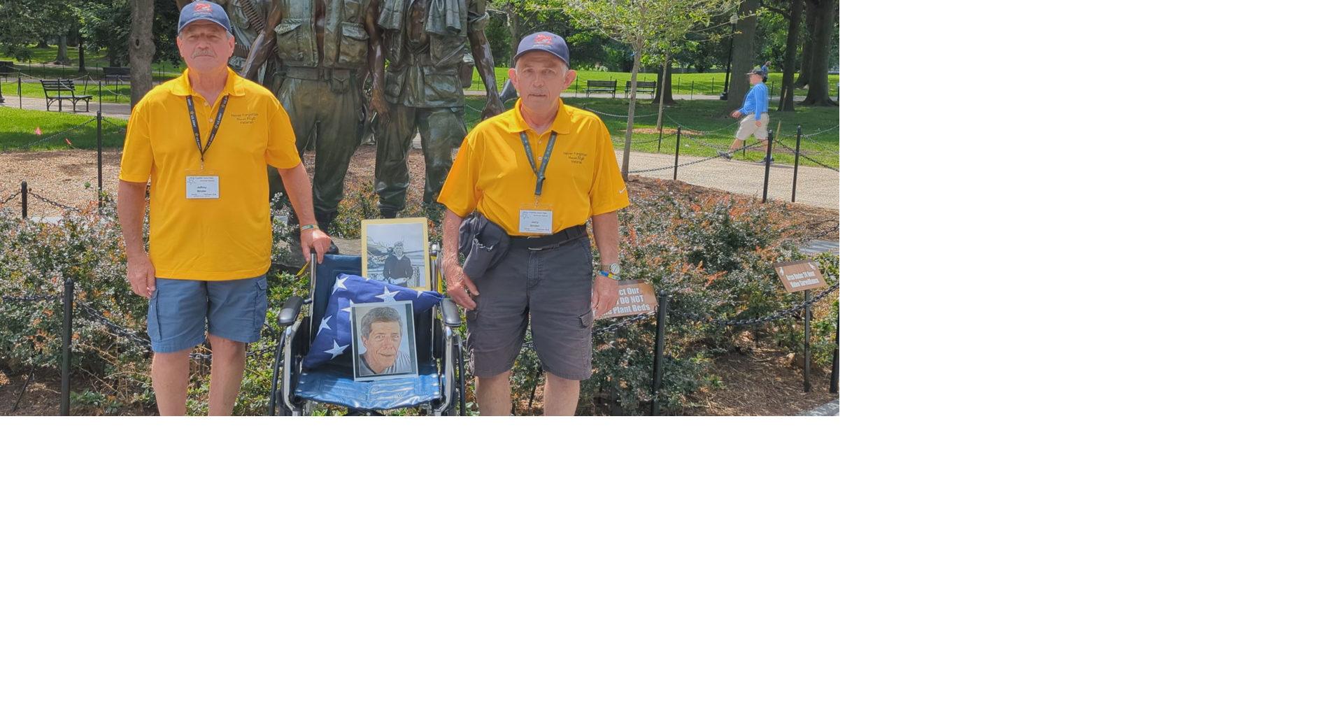 Never Forgotten Honor Flight: Brothers honor their brother with Flags of our Heroes ceremony