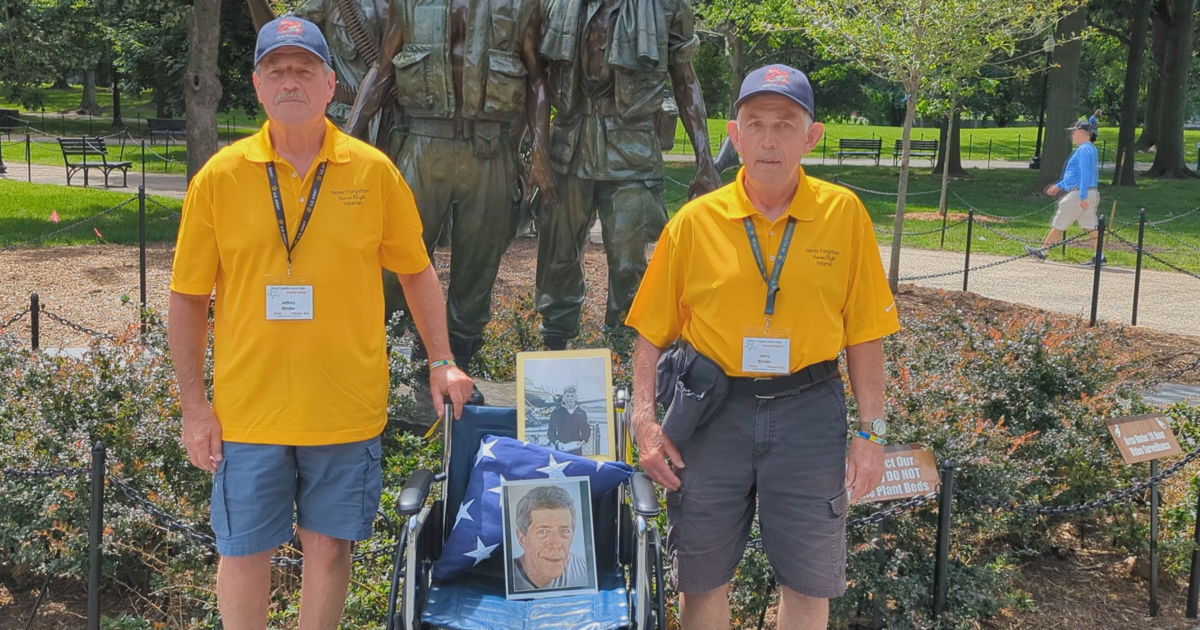 Never Forgotten Honor Flight: Brothers honor their brother with Flags of our Heroes ceremony