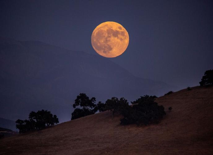 A partial eclipse took a ‘bite’ out of the harvest supermoon. See the