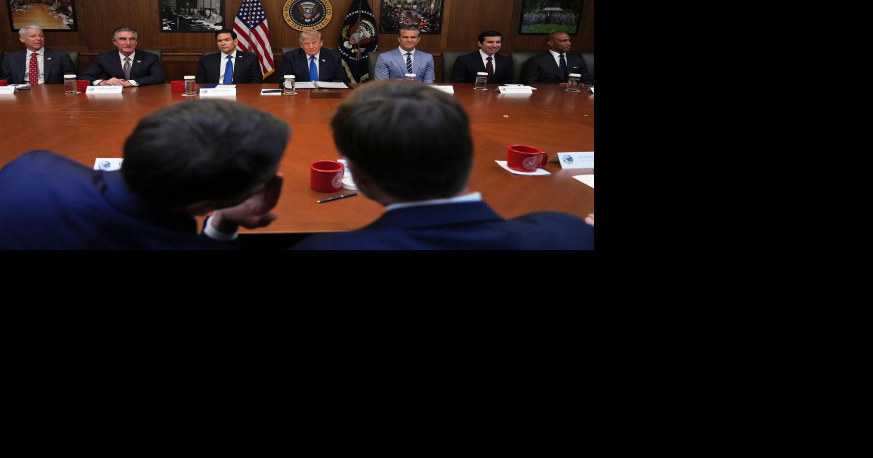 Trump, under pressure on Iran, takes his Cabinet to the woods