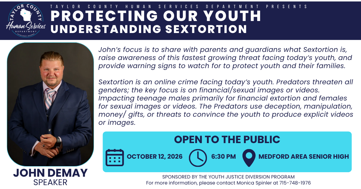 Taylor County to hold event to spread awareness about sextortion