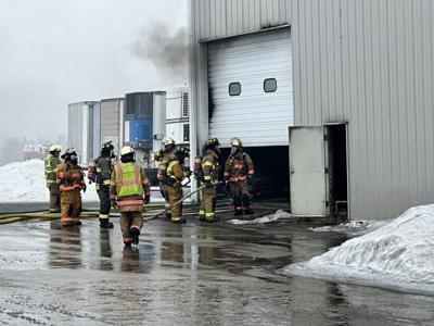 Fire at Central Feeds near Marshfield caused by diesel power unit malfunction for feed grinder