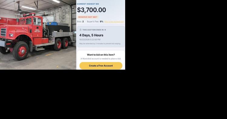 Town of Hull auctioning off vintage 1963 fire truck to benefit the community