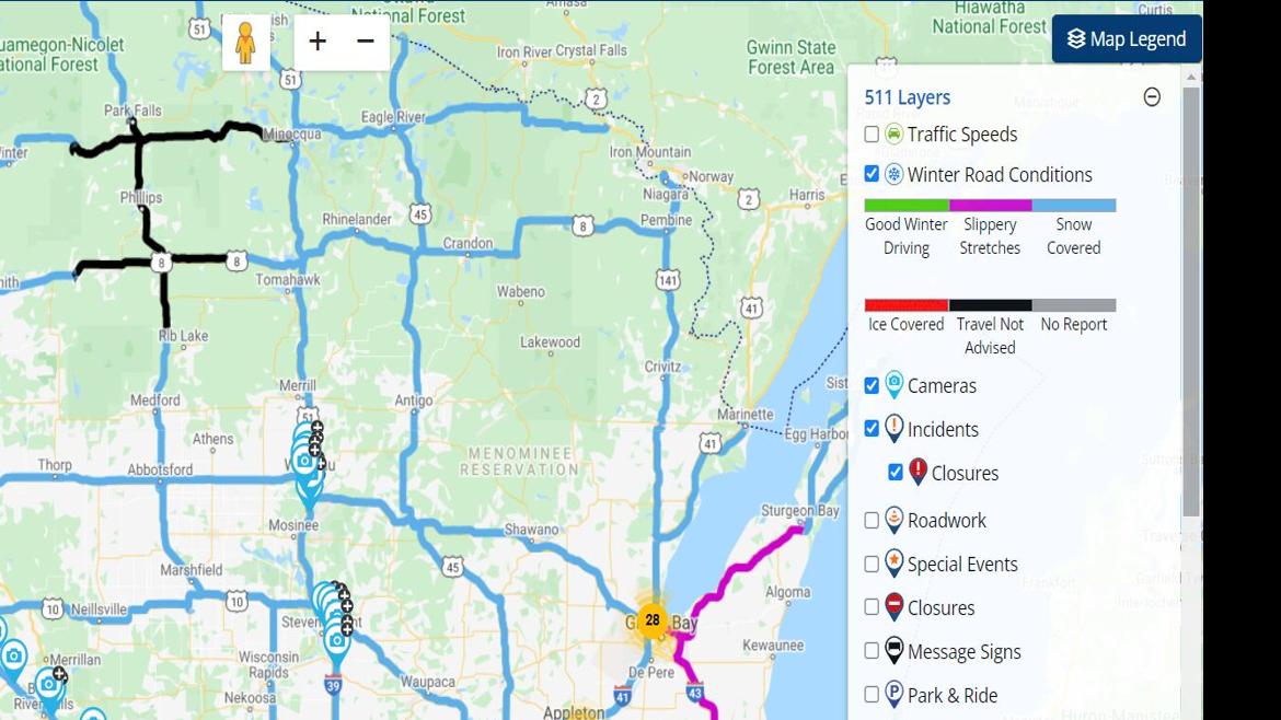 Wisconsin Dot Traffic Map Travel Not Advised In Portions Of Northwoods | News | Waow.com