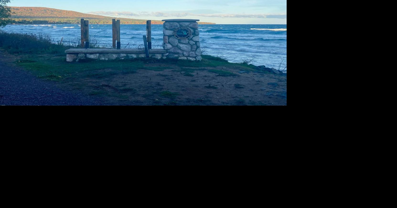 Entrance sign to Porcupine Mountains State Park stolen