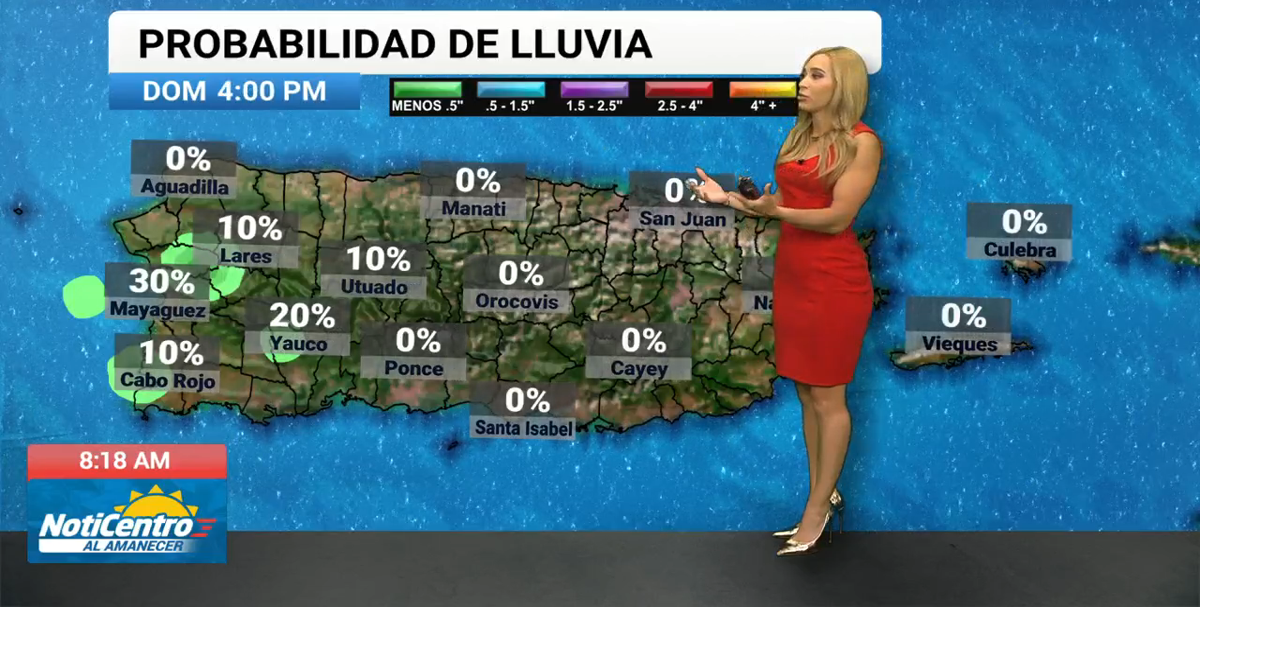 Domingo con lluvias ligeras, calor peligroso y llegada de Polvo del Sahara a Puerto Rico
