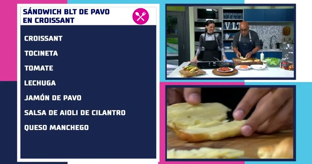 Receta: Sandwich BLT de pavo en croissant | Viva La Tarde | wapa.tv