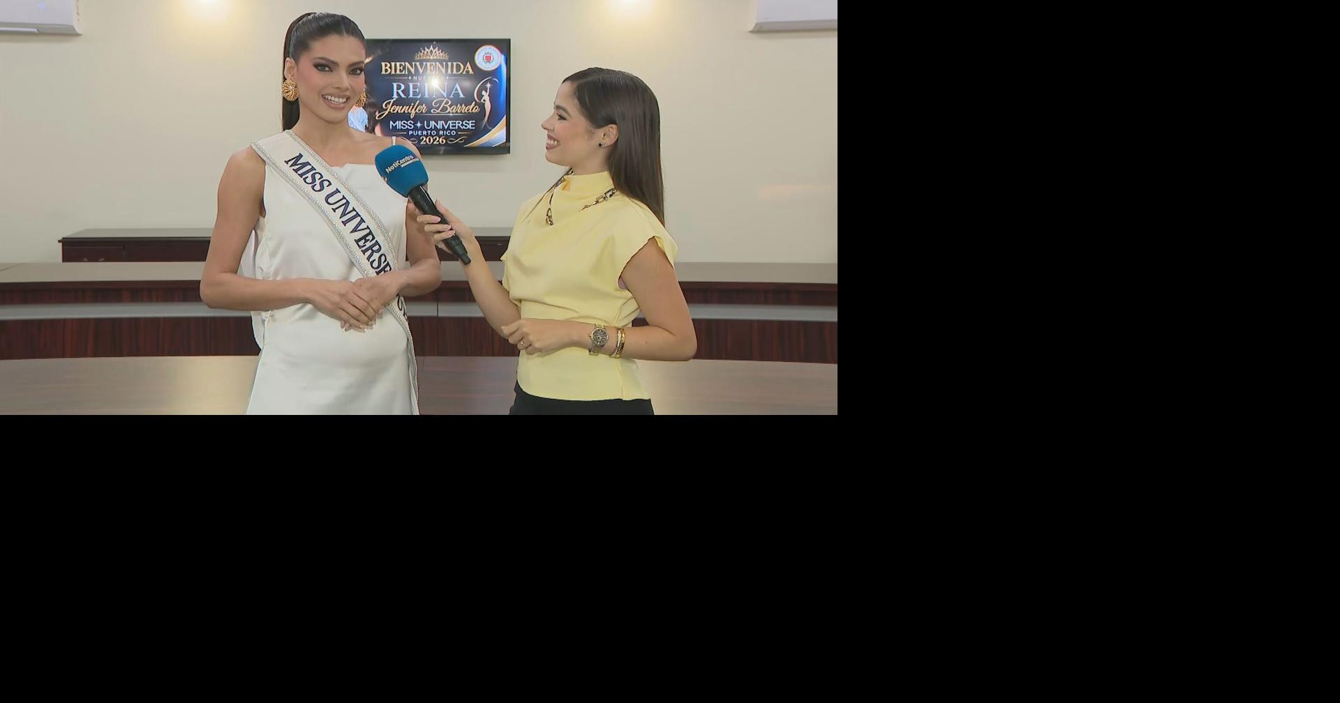Jennifer Barreto, Miss Universe Puerto Rico, recibe emotivo recibimiento en San Sebastián