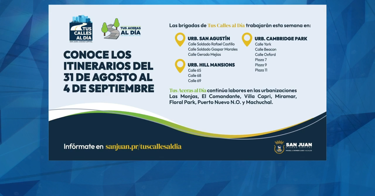 San Juan pavimentará calles en San Agustín, Hill Mansions y Cambridge Park