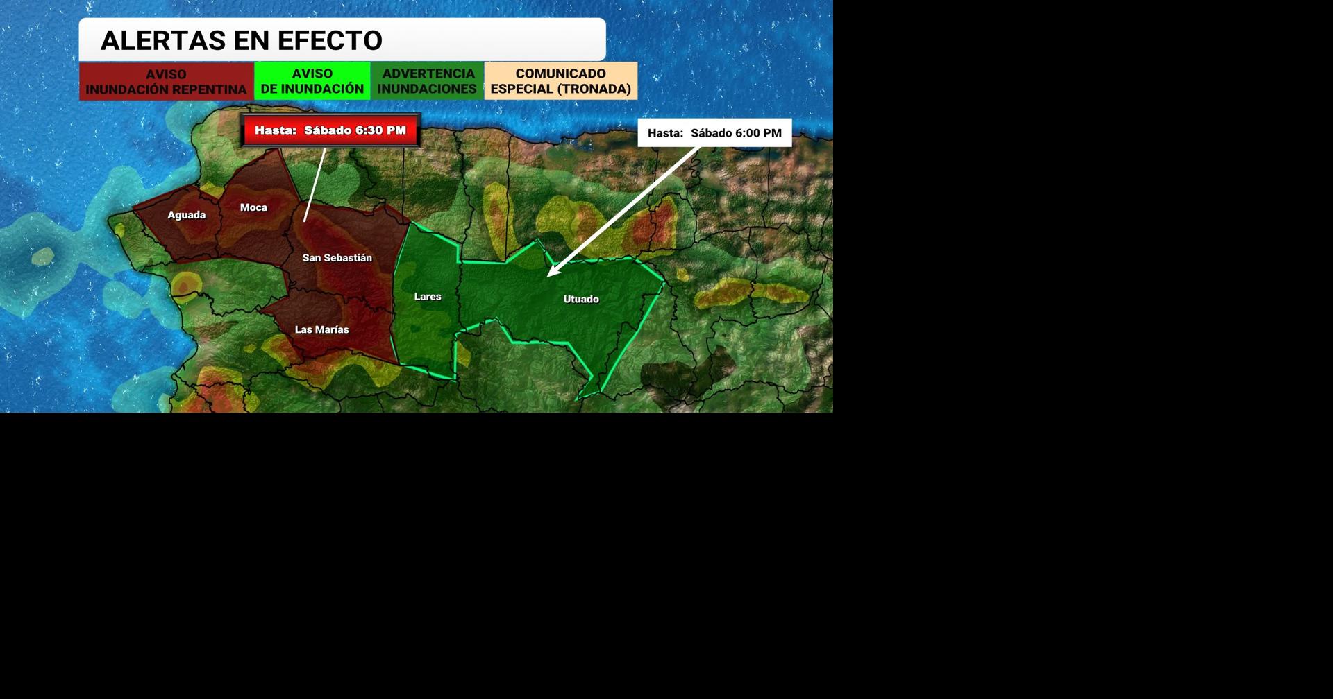 Bajo aviso de inundación repentina cuatro municipios del oeste