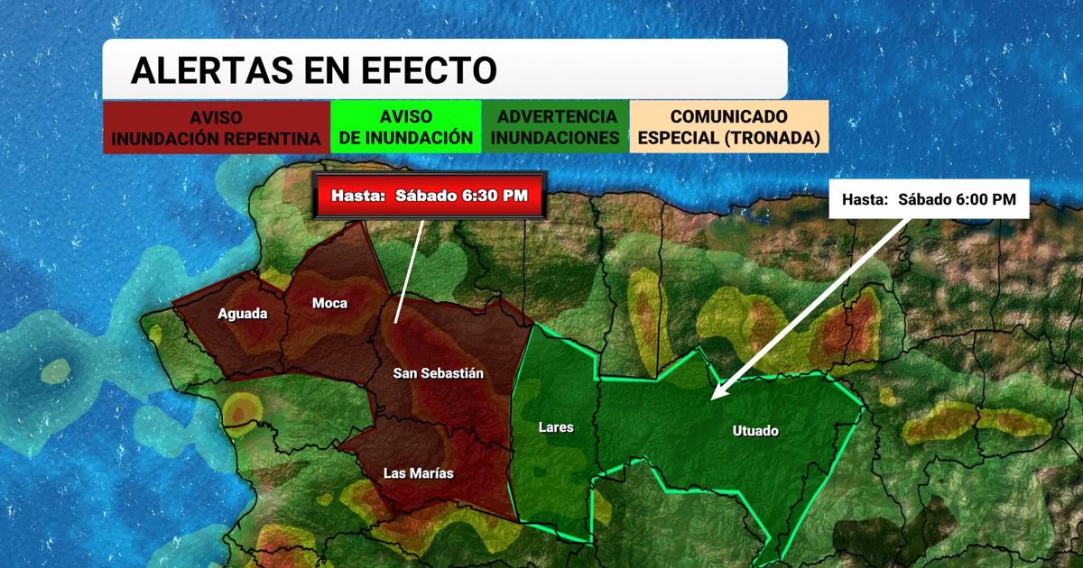 Bajo aviso de inundación repentina cuatro municipios del oeste