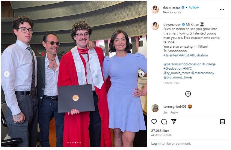 Dayanara y Marc Anthony celebran la graduación de su hijo mayor |  Entretenimiento | wapa.tv