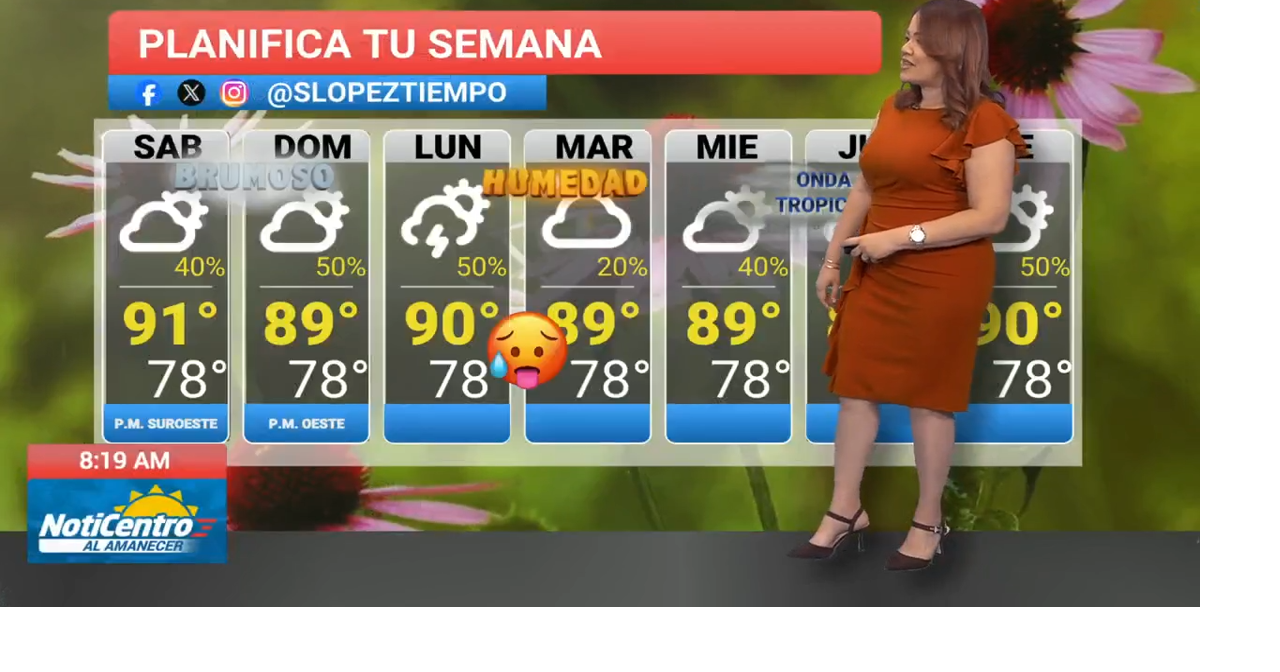 Advertencia de calor con índices de hasta 108°F y onda tropical prevista para la próxima semana