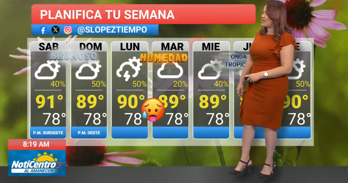 Advertencia de calor con índices de hasta 108°F y onda tropical prevista para la próxima semana