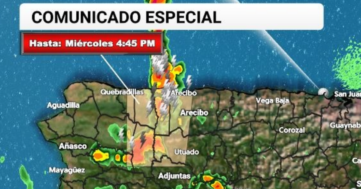 Comunicado especial por tronada fuerte en Lares, Camuy y Hatillo