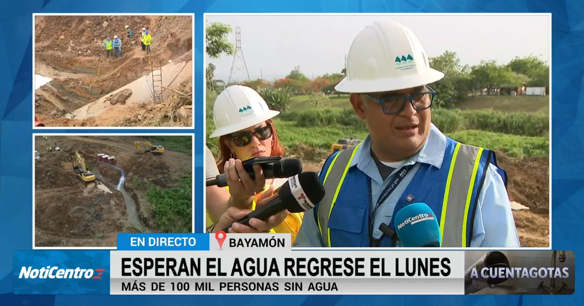 AAA: servicio de agua potable podría restablecerse a partir del lunes