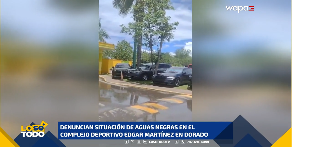 Denuncian aguas negras y abandono en el Complejo Deportivo Edgar Martínez en Dorado