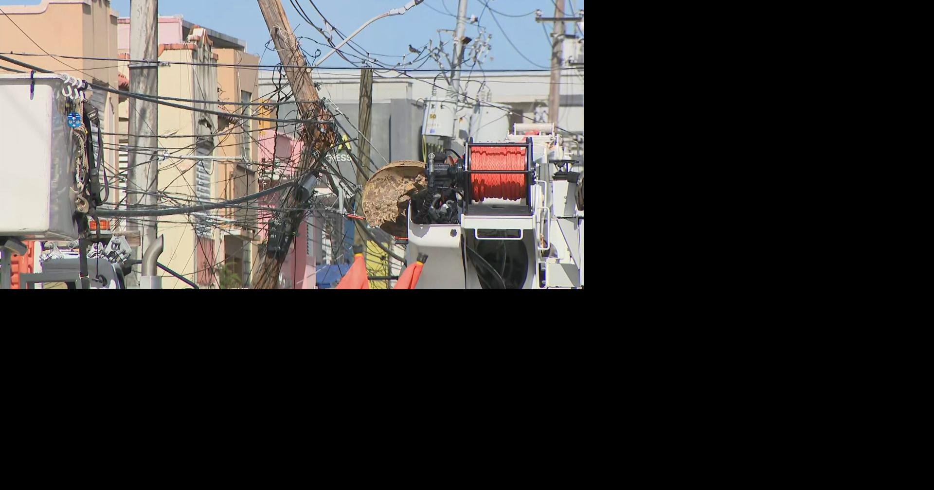 Camión derriba postes y cables eléctricos en Hato Rey; 50 clientes sin luz
