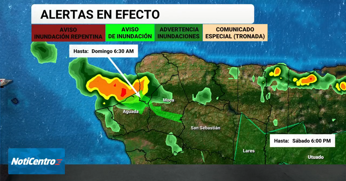 Tu Tiempo: Continúan los avisos de inundaciones en varias zonas de la isla