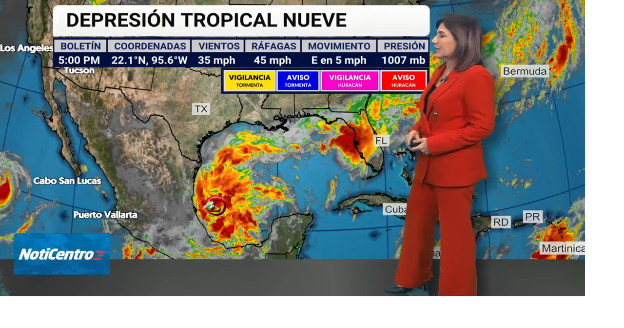 Se forma depresión tropical #9 en el Golfo de México; podría convertirse en huracán categoría 2