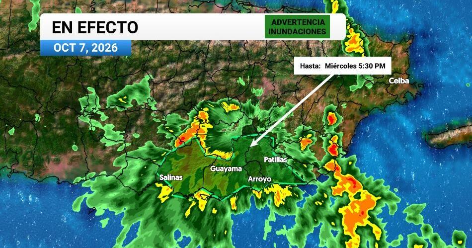 NWS emite advertencia de inundaciones para Patillas, Arroyo, Guayama y Salinas