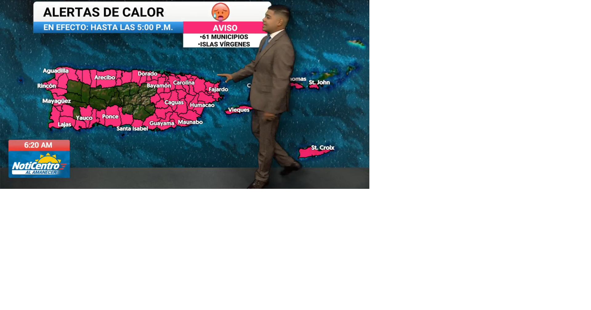 Aviso de calor extremo en Puerto Rico con índices de hasta 112 °F y pico de polvo del Sahara