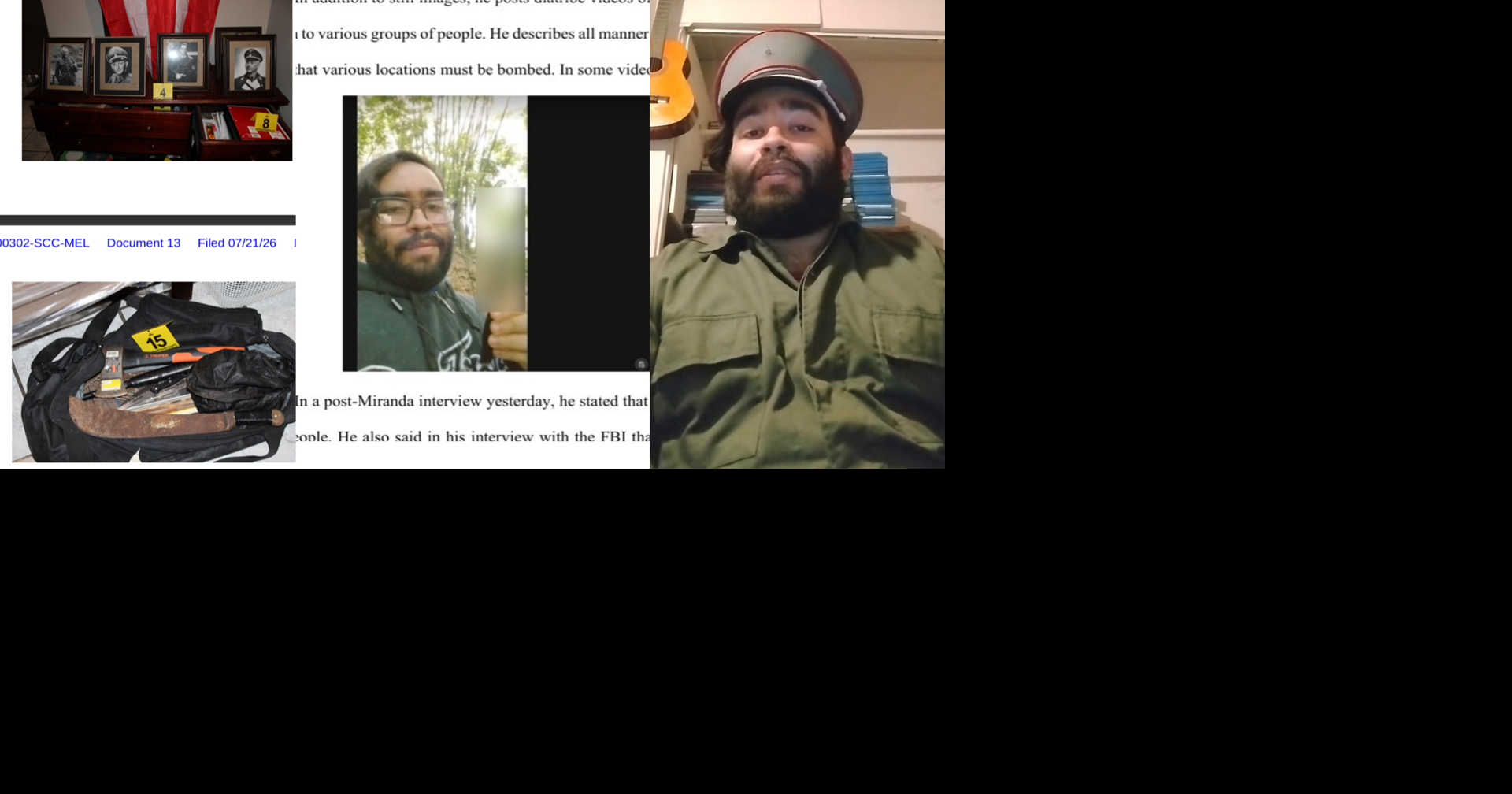 Federales acusan a joven de Gurabo por múltiples amenazas terroristas con altar nazi en su poder