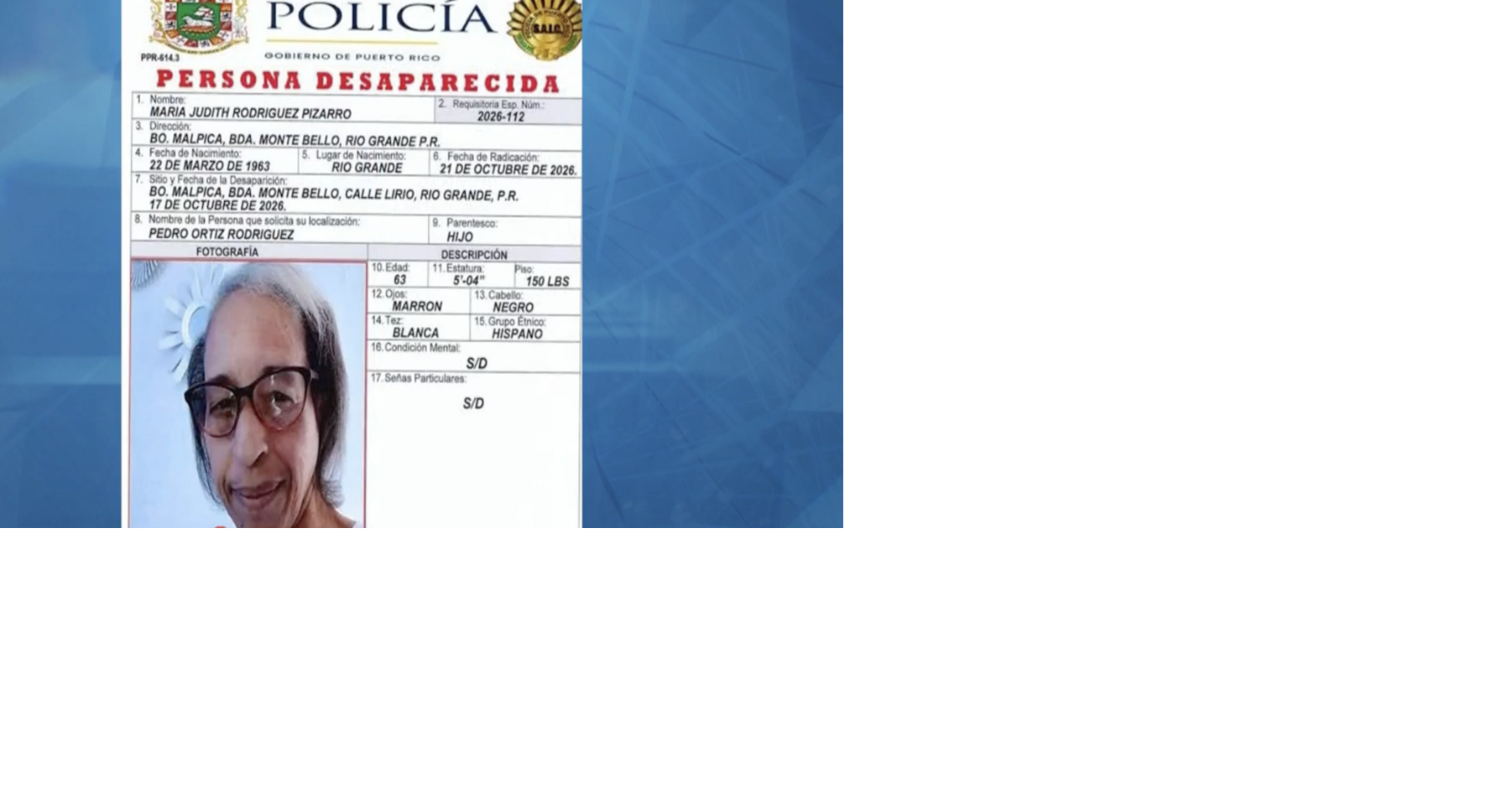 Familia de sexagenaria desaparecida investiga alegado retiro de dinero en su cuenta bancaria