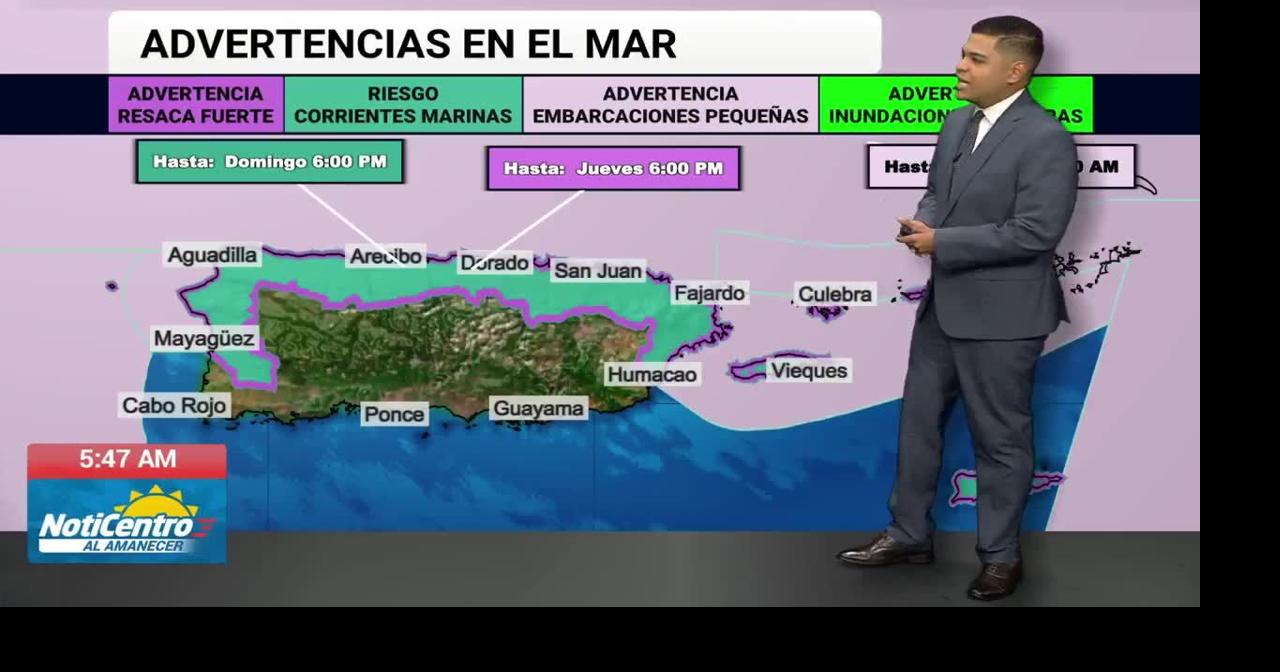 Tu Tiempo: olas rompientes de hasta 12 pies, Jueves Santo seguirá lluvioso