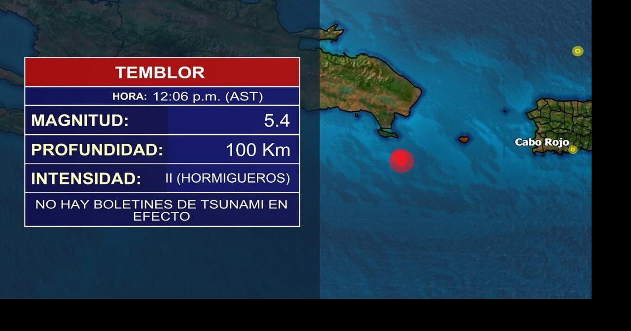 Sismo de magnitud 5.0 al sureste de República Dominicana se siente en Puerto Rico