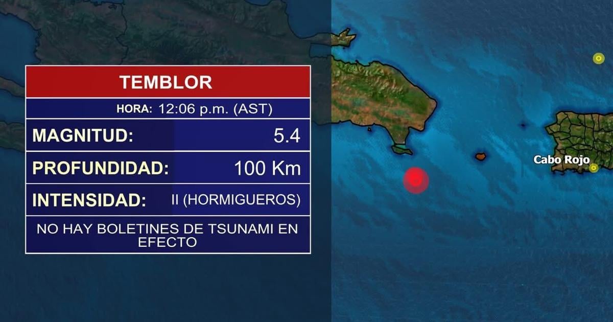 Sismo de magnitud 5.0 al sureste de República Dominicana se siente en Puerto Rico