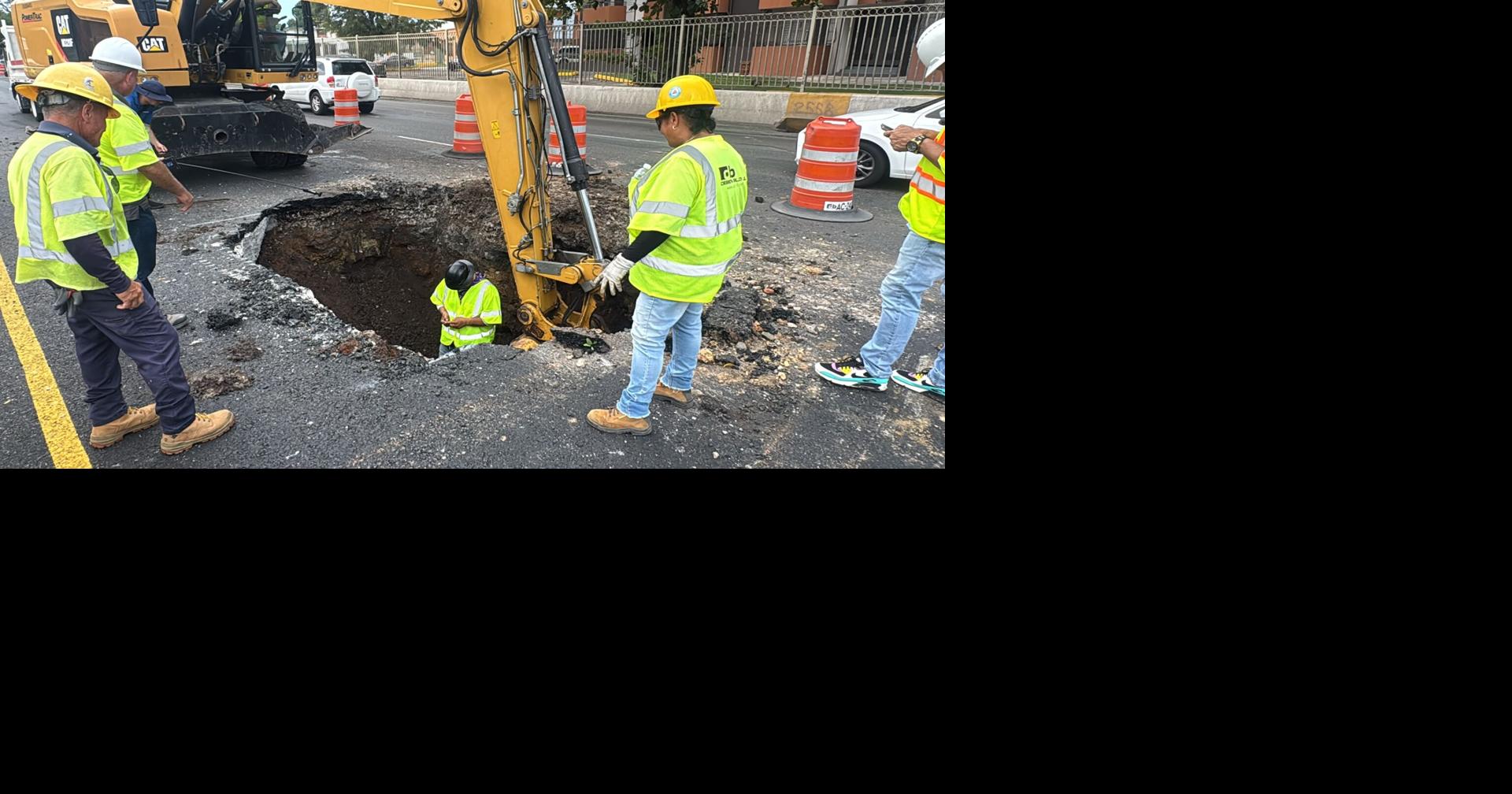 Imagen del artículo de WAPA: Socavón mantiene cerrados dos carriles del expreso Baldorioty en San Juan