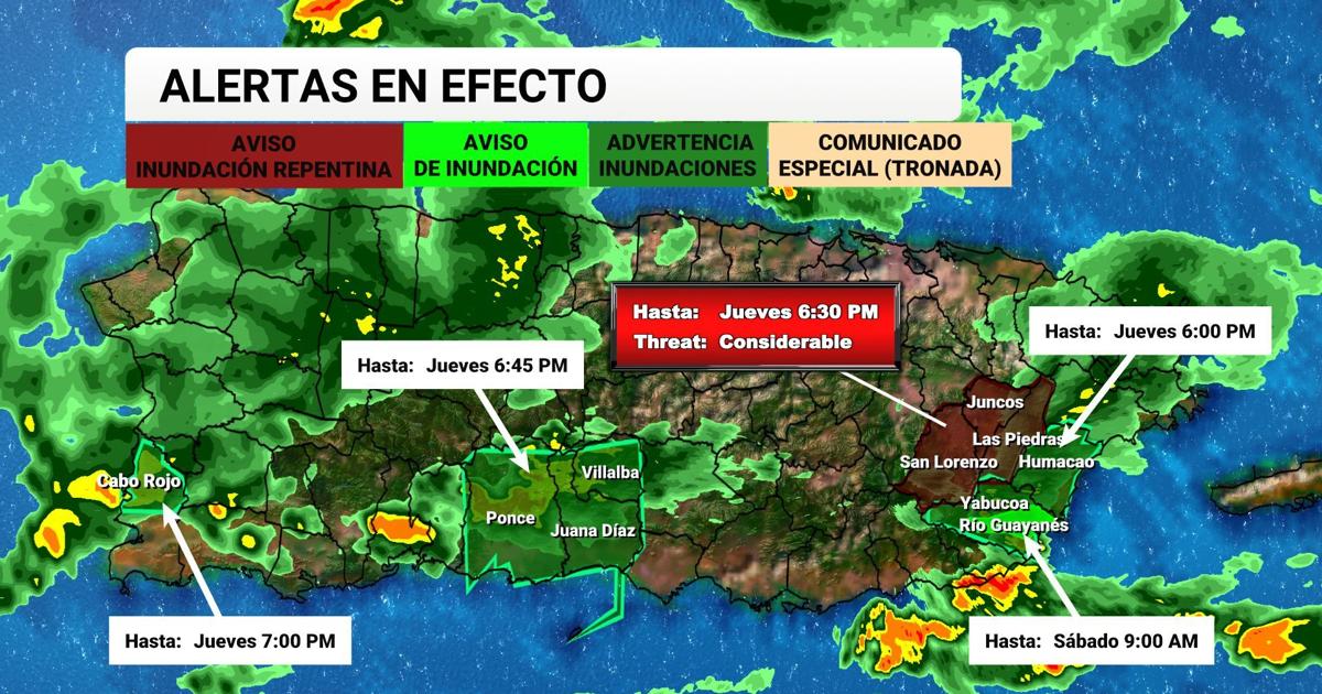 Tu Tiempo: Continúan las advertencias de inundaciones en la isla