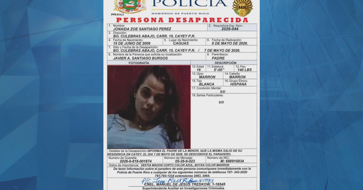 Buscan a menor de 16 años desaparecida en Cayey