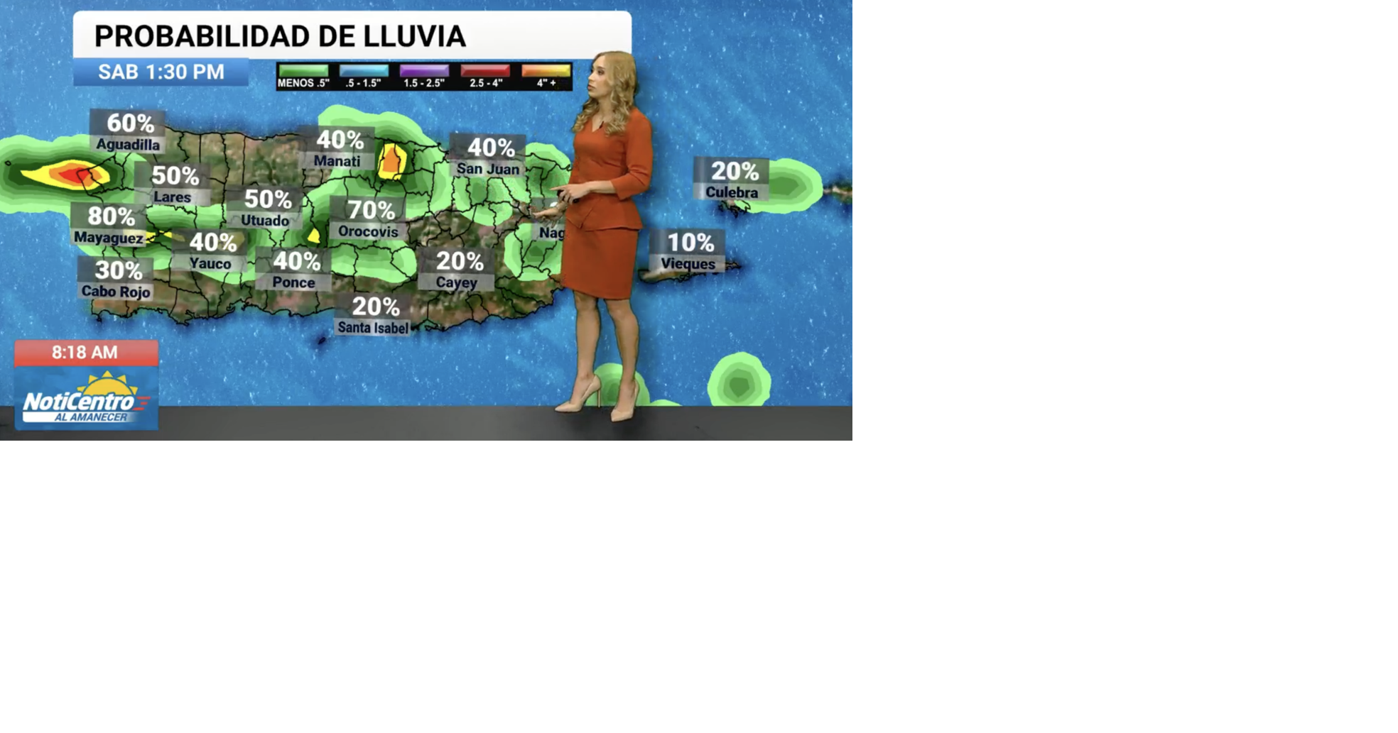 Tu Tiempo: bastante lluvia y tronadas para la montaña y oeste en la tarde