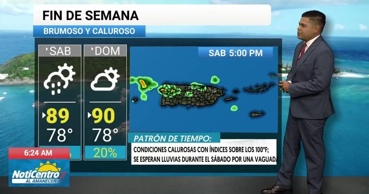 Tiempo tranquilo y seco en PR con índices de calor sobre los 100°F este fin de semana