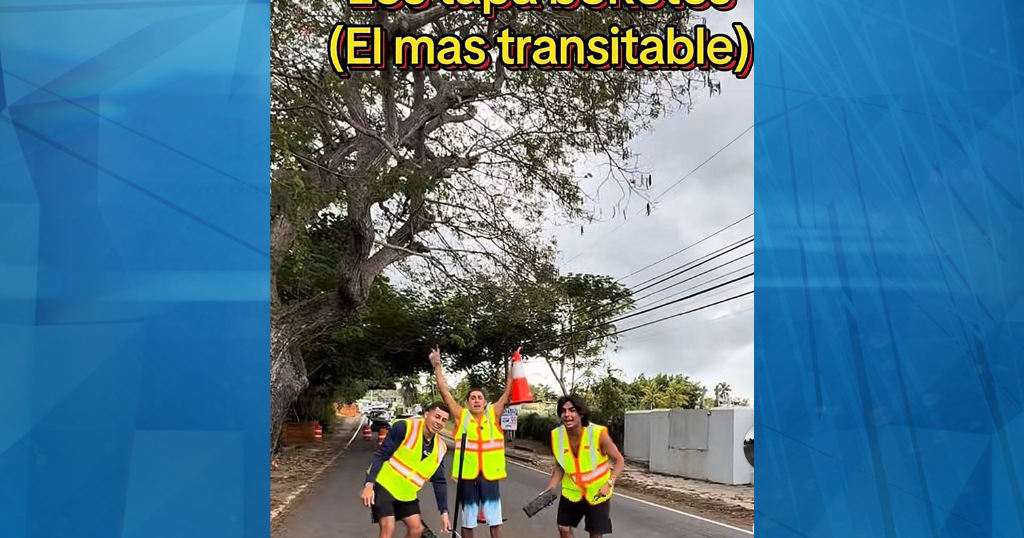 "Los Tapa Boketes": jóvenes voluntarios reparan hoyos en carreteras de Puerto Rico
