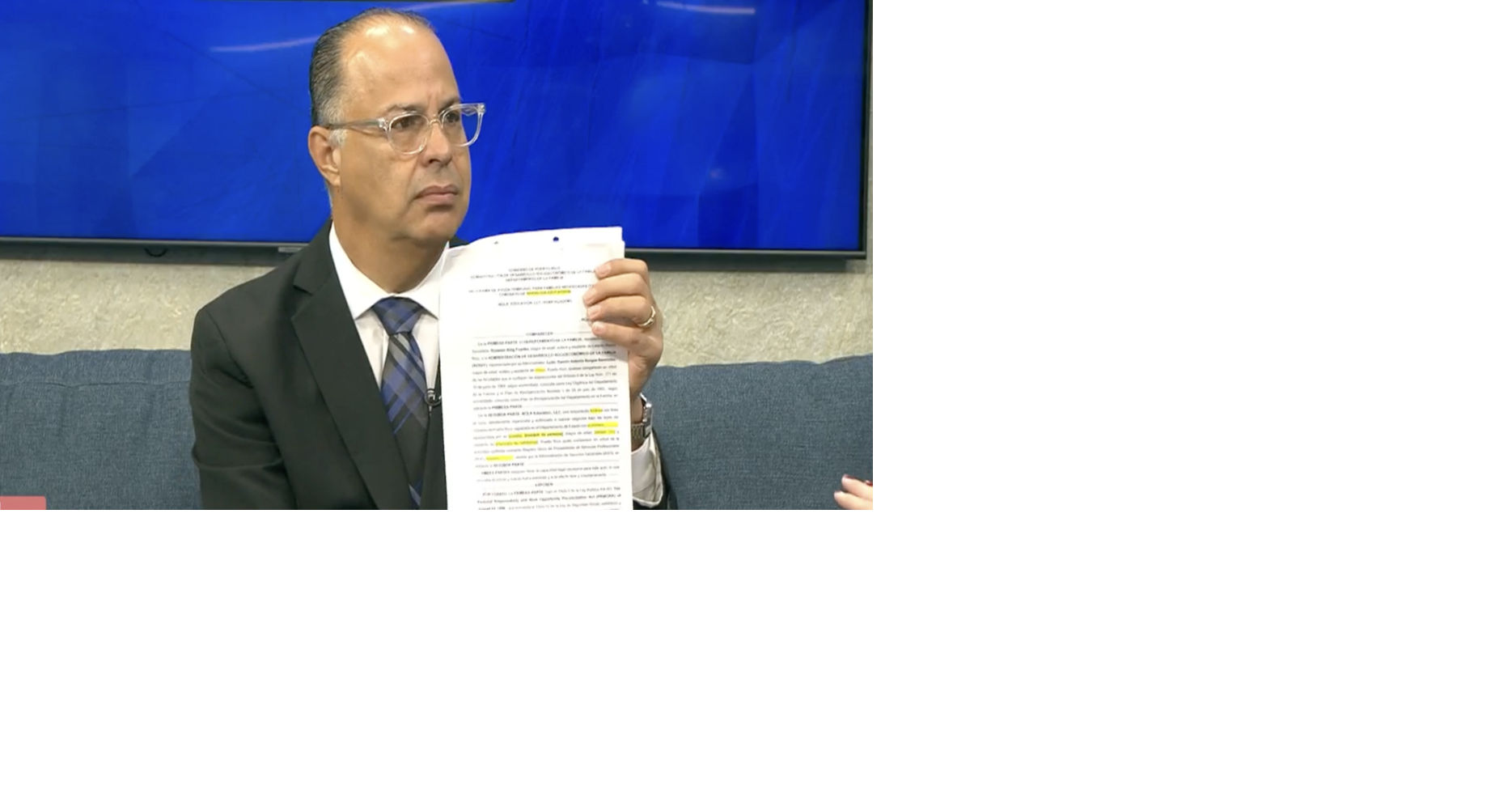 Senador Morales muestra borrador de contrato de $38.5M y presiona por remoción de jefa de Familia