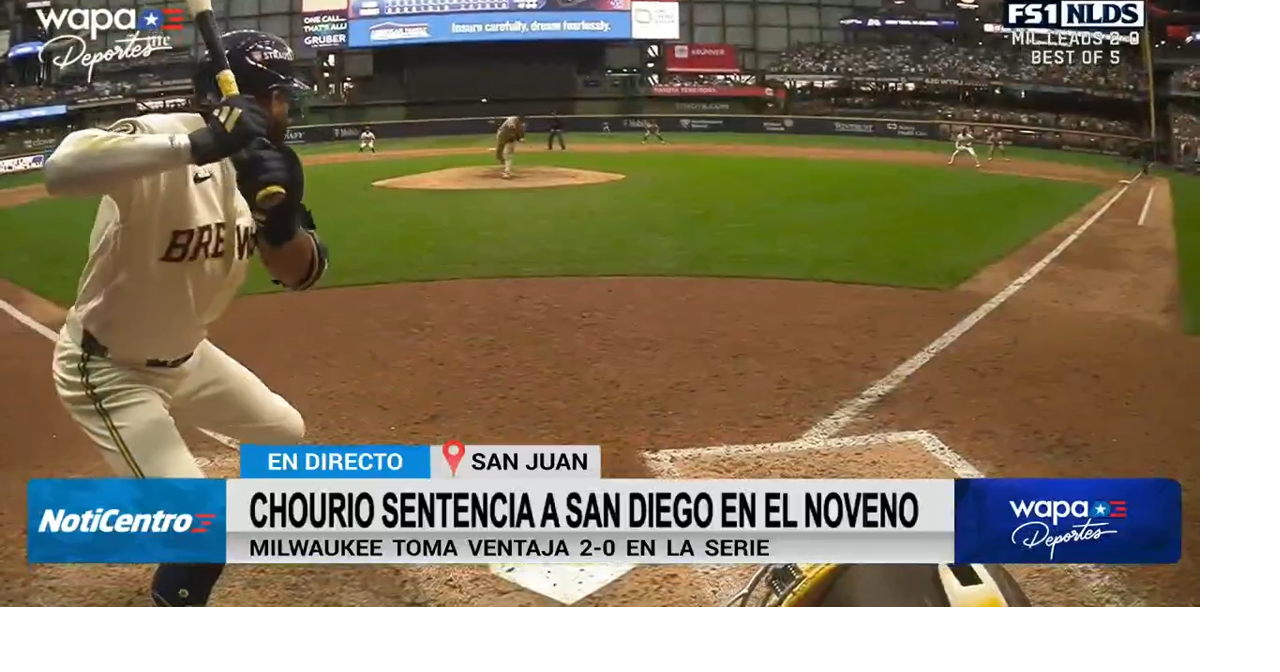 Cerveceros de Milwaukee toman ventaja 2-0 ante los Padres en la Serie Divisional